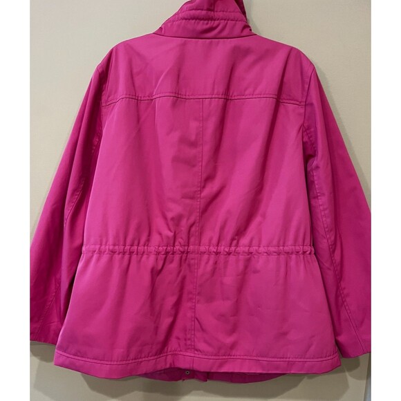 Talbots Plus sz 20 Weather Resistant Cinch Waist Zip Up Barbie Pink Jacket Coat - Picture 6 of 12